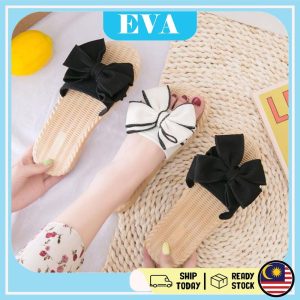 READY STOCK EVA Shoes Sandals Cute Ribbon Women Slipper Sandal Beach Perempuan Selipar Wanita Casual