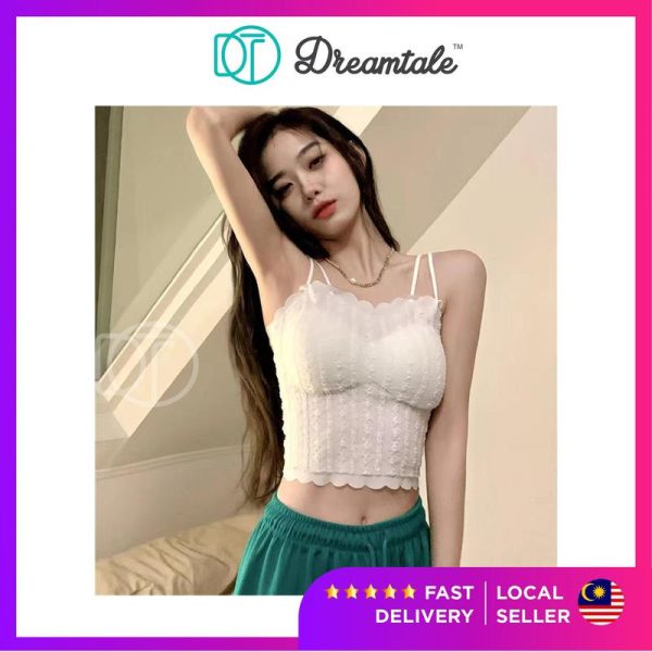 [Crop Top] Dreamtale Women Fashion Lace Padded Camisole Top Crop Top Casual Singlet Basic Top Baju Wanita Tight Crop Top WCO182 tightcroptop