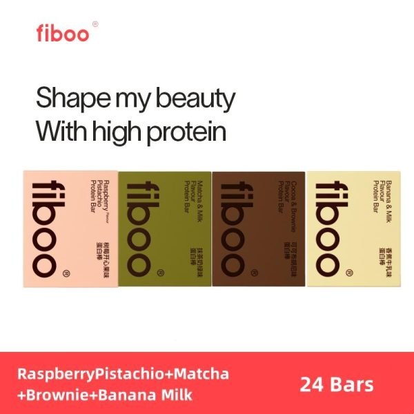 Fiboo Protein Bar Kombo Snacks Tenaga Tiada Gula Koko Crunch Chocolate Cranberry Makanan Halal