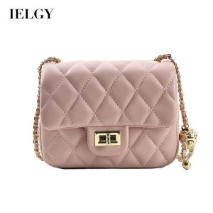 Beg Utusan Wanita, IELGY, Saiz Kecil, Reka Bentuk Bola Emas, Fesyen, Rantai Ketupat Bags Selempang