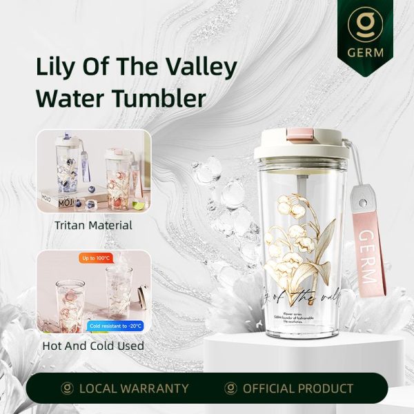 GERM Lily Tritan Water Bottle 520ml Leakproof Portable Water Bottle Tumbler