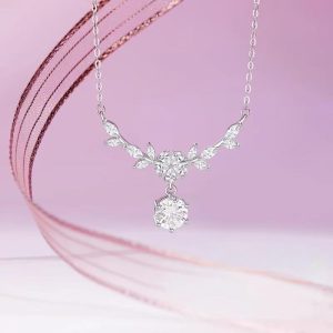 [925 Perak] Kalung Peluh Musim Panas & Loket Wisteria Tahan Kotoran Kalung Cantik Hypoallergenic untuk Wanita Perhiasan bergaya dan serba boleh