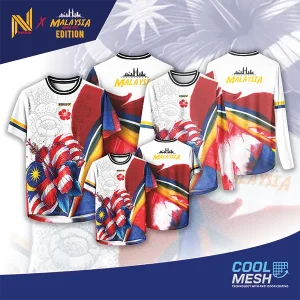 Merdeka Baju Jersey Sukan Edisi 2025 Round Neck T-Shirt S-5XL MERDEKA-JRS-WH Sport Clothing Cool Mesh Technology Anti-Odor Coating Malaysia Merdeka Special Celebrate Merdeka Streetwear Patriotic Outfit