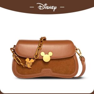(COD) Disney's Light Luxury, niche, and high-end feel. Mermaid Peach Blossom New Fashion Small Square Underarm Bag Selempang Wanita