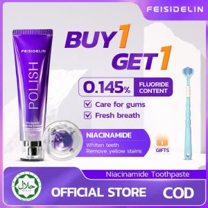 Ubat Gigi Pemutih Niacinamide, FEISIDELIN, 100g, Beli 1 Dapat 1 Promosi Percuma, [COD]
