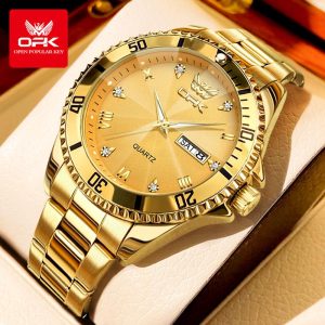 OPK Jam Tangan Lelaki Original Kalis Air Malaysia Viral 2024 Keluli Tahan Karat Asli Dengan Kotak Watch for Men with Luxury Box 81-71 Rotundity Bahan logam dalam stok Warna berbilang Pejabat parti pemberian hadiah Garanti 1 tahun