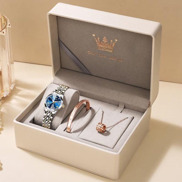 OLEVS Original Jam Tangan Perempuan Luxury Stainless Steel Waterproof Luminous Quartz Watches for BeadHebat Sebagai Hadiah New99-31s Rotundity Bahan logam dalam stok Banyak warna Pejabat parti pemberian hadiah Garanti 1 tahun Magnetic