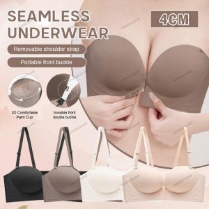 MISTHIN Bra Wanita, Butang Depan Tebal 4CM, Tekan Tubi,Lembut,Seluar Dalam, Sokongan Sawit, Kusyen Dada, Bra Berkumpul, Selesa dan Bernafas, Tali Bahu Boleh Ditanggalkan, Penutup Cawan Gadis 3D