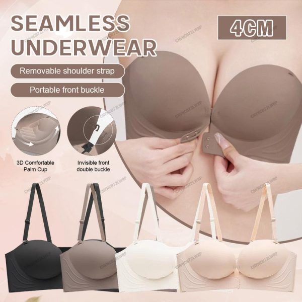 MISTHIN Bra Wanita, Butang Depan Tebal 4CM, Tekan Tubi,Lembut,Seluar Dalam, Sokongan Sawit, Kusyen Dada, Bra Berkumpul, Selesa dan Bernafas, Tali Bahu Boleh Ditanggalkan, Penutup Cawan Gadis 3D
