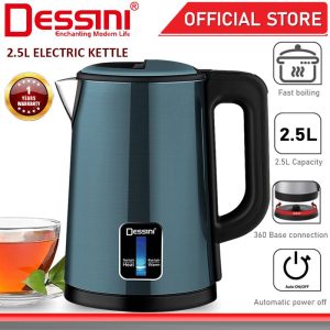 DESSINI ITALY 2.5L Stainless Steel Electric Kettle Automatic Cut Off Boiler Jug Teapot / Cerek