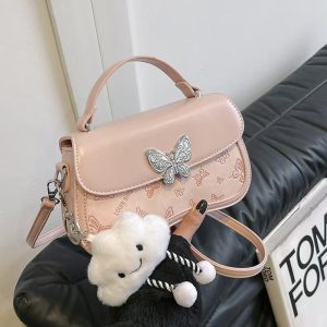Beg Wanita Pegang Tangan, Fesyen, Mudah, Bergaya, Bahan Kulit PU, Rekaan Bercetak, Saiz Kecil, 2024 Ketibaan Baru Bags