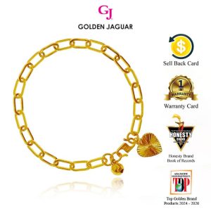 Emas Jaguar (5.44 g) GJ Gelang Tangan Bracelet Paperclip Plain 0.5 24K Gold Plated Jewellery (22460501)