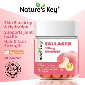 [Promote] Nature’s Key Kolagen gummies dengan Vitamin C, E, dan Biotin, suplemen peptida kolagen terhidrolisis untuk menyokong kesihatan kulit glutathione collagen vitamin skin