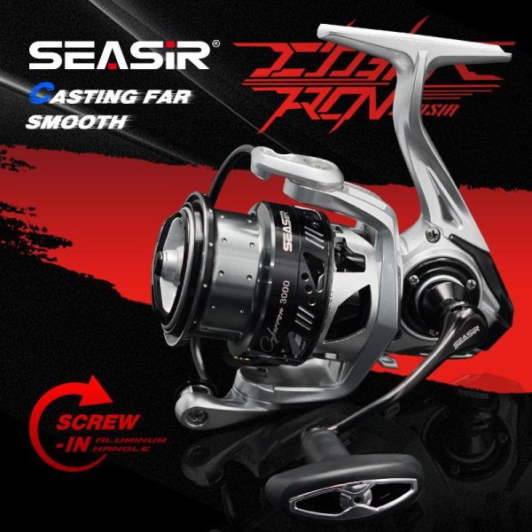 Kekili Berputar, SEASIR, CYBERRON, 5 + 1BB, Seret 13KG / 28LB, Nisbah Gear 5.7: 1, Kalis Air Laut, Gear Logam Kekuatan Tinggi, Sesendal Loyang, Spindle Keluli Tahan Karat, Pemegang Kuasa, Kekili Memancing
