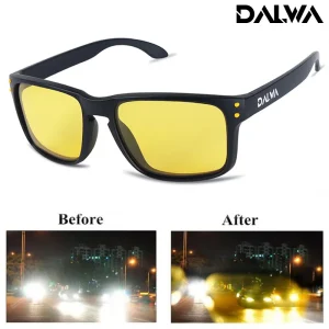 Cermin Mata Pemanduan Malam Dalwa Anti Silau HD Cermin Mata Penglihatan Malam untuk Memandu Cermin Mata Hitam Memancing Terpolarisasi Warna Memandu Lelaki Matahari Klasik UV400 Polarized Eyewear Gelap Sunglasses Kacamata