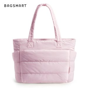 Beg Tote, BAGSMART, Untuk Wanita, Ringan dan Gebu, Sesuai untuk Perjalanan, Kerja, Pantai, Gim dan Membeli-belah