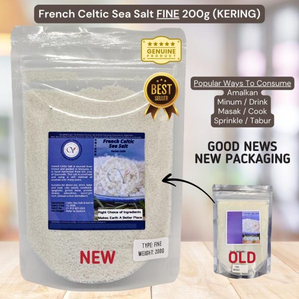 NATURAL FRENCH CELTIC SEA SALT 200G (FINE) - PRODUCT OF FRANCE