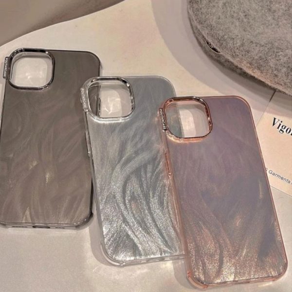 Sarung Cahaya Bulu IMD, Reka Bentuk Mewah, Serasi dengan iPhone 11, 15, 14, 13, 12 Pro, Anti-Cap Jari, Kemasan Matte Laser, Sarung Telefon Bimbit, Penutup Belakang Pelindung Kalis Kejutan, Sarung Telefon Bimbit