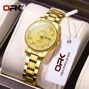 OPK Jam Tangan Wanita Perempuan Original Casual Water Resistant Quartz Luminous Watches for Women with Luxury Box L81-03 Rotundity Bahan logam dalam stok Warna berbilang Ada kotak Ada alat Pejabat parti pemberian hadiah Garanti 1 tahun Gelap