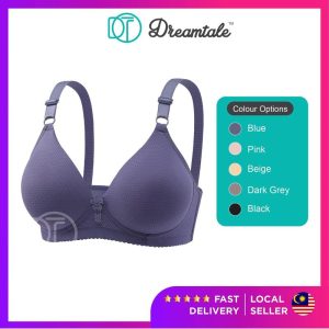 [Plus Size BC Cup] Dreamtale Women Bra Solid Colour Wireless Push Up Bra BC Cup Full Cup Coli Wanita Baju Dalam Wanita WCO262 Cotton Pink