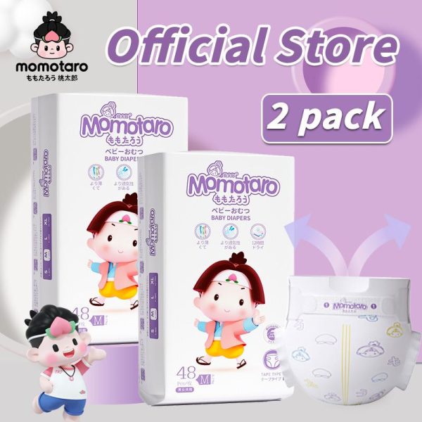 (2 PACKS) Momotaro Baby Diaper Tape Newborn Baby Diapers S56/M48 Pant M46/L42/XL39/XXL36/XXXL35 Momotaro Japanese Quality Huge Absorbent Baby Diapers Tapes pull pants baby diapers Premium Diapers pempers