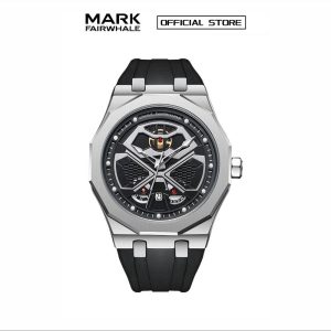 【100% Authentic】Jam Tangan Kuarza Lelaki, Mark Fairwhale, Fesyen Trendi, Ringkas dan Elegan, Rekaan Berlubang, Sesuai untuk Perniagaan dan Sukan, Kalis Air, Berkilau, 5590 Watches