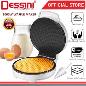 DESSINI ITALY Double Sided Ice Cream Cone Maker Egg Roll Pizza Waffle Sandwich Toaster BBQ Grill Non-Stick Baking Pan