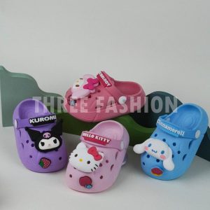 【THREE Fashion】 Sanrio Family Kuromi Melody Cartoon Kids Selipar Shoes Girl and Boy Budak Lelaki Perempuan Kanak-Kanak Sandal Selipar Outdoors Summer Kasut Budak Lelaki Seliper