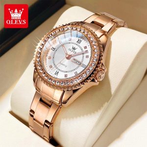 OLEVS Jam Tangan Wanita Kalis Air Digital Asli Untuk Wanita Tali 9993 Pergerakan Kuarza Fesyen Tali Kulit Selesa dan Bernafas Pelbagai Warna Tersedia Sesuai untuk Majlis Keraian Jam Tangan Hadiah Watches