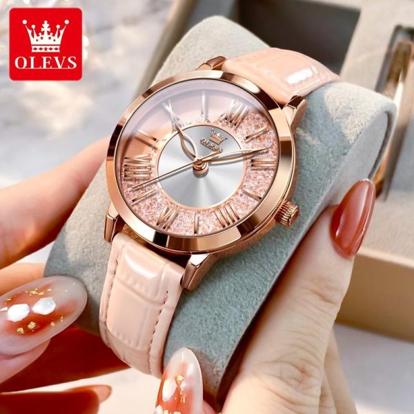 【Garansi 1 Tahun】OLEVS Jam Tangan Wanita Watch Women Original Luxury Perempuan Wanita Waterproof Quartz Leather Water Resistant Luminous 5539 Rotundity Fashion Jam kulit perempuan Banyak warna Ada stok tersedia Pejabat parti pemberian hadiah Gelap