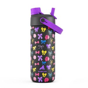 Botol Air Bertebat, 18 oz, Disesuaikan, dengan Straw 2-dalam-1 dan Penutup Muncung, Kalis Bocor, Sesuai untuk Pemegang Cawan Kereta, Diperbuat daripada Keluli Tahan Karat, Sesuai untuk Sukan, Perjalanan dan Kegunaan Sekolah