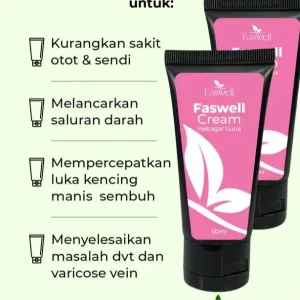 Faswell Cream Pelbagai Guna Dr Salehin 50g - bantu rawat urat bengkak kaki, kaki bengkak, Kulit Kering, kaki kebas, Luka kaki kencing manis, sakit otot & sendi - lancarkan darah dan tahan sakit
