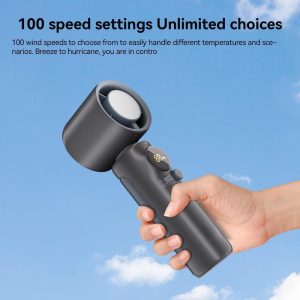Mini Air Cooler with LED Display - Fan Pro Turbo Fan, 100 Speed Settings & 6000mAh Rechargeable Battery，20h cooling Foldable Hand desktop kipas USB charging