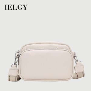 Beg Silang Badan, IELGY, Kapasiti Besar, Untuk Wanita, Beg Bahu, Beg Persegi Kecil Coklat Putih