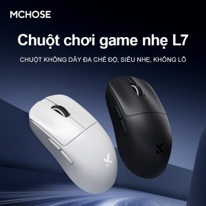 Tetikus Permainan, Reka Bentuk Ultra-Ringan (39g), Sambungan Tiga Mod Bluetooth, Kadar Pengundian 8K, PAW3395, Latency Sangat Rendah (26000DPI), MCHOSE L7, Sesuai untuk Permainan Profesional