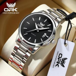 【Garansi 1 Tahun】OPK Original Jam Tangan Lelaki Waterproof Watch Men Luminous Stainless Steel Chronography Date Wristwatch 6010 Rotundity Bisnes tinggi Jam lelaki logam Banyak warna Ada kotak Ada stok tersedia Pejabat pemberian hadiah jam besi vintage
