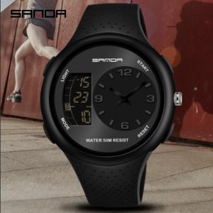 Jam Tangan Sukan, AW24 SANDA 763, Paparan Dwi, Kalis Air, Untuk Lelaki, dengan Fungsi Penggera dan Kalendar, Jam Tangan Digital 24jam