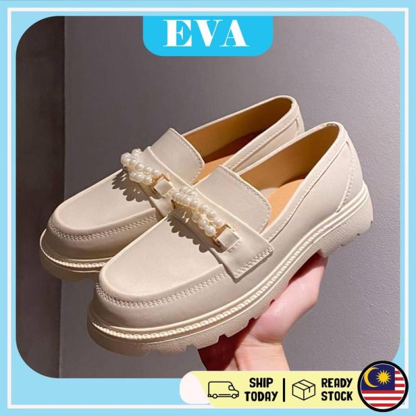 READY STOCK EVA Women's British style Loafers Women's Shoes head cover shoes Kasut Perempuan Wanita