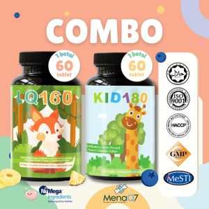 Kid180 + IQ160 - {Vitamin Ketinggian + Vitamin Minda} Combo Deals {Chewable Vitamin Tablets} Paten Bahan Dari Francis & Australia - Tiny Titanz
