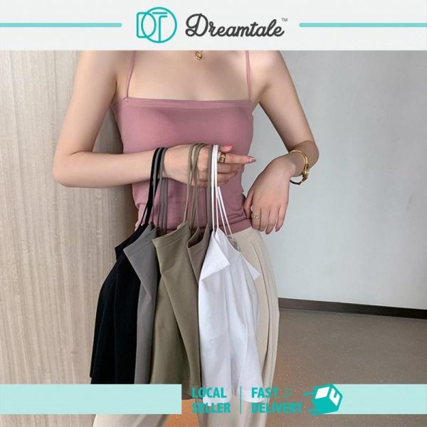 Dreamtale Women Fashion Padded Singlet Camisole Top Casual Stretchable Singlet Solid Colour Basic Top WCO028