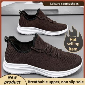 Kasut Lelaki, Jaringan Flyknit, Bernafas, Sesuai untuk Berlari dan Sukan, Kasut Jaring, Trend Kasual, Ringan, Sesuai untuk Kerja, Koleksi Musim Bunga Baru