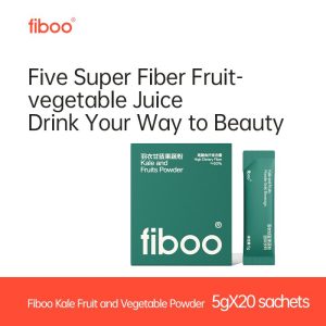 Fiboo Serbuk Kale Tulen Warna Hijau Serat Diet Buah dan Sayur Vitamin C VE Campuran Serbuk Minuman