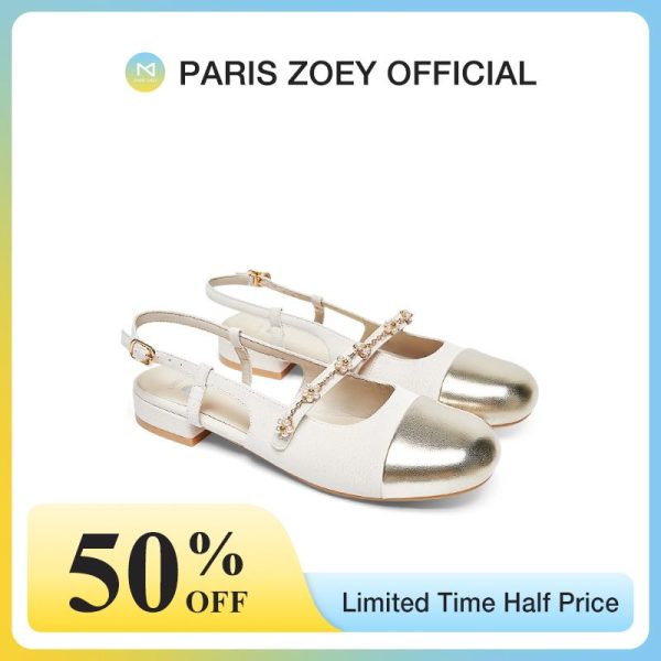（Ramadan Express Delivery Normal）Paris Zoey Sandal Wanita Gaya Perancis Model naik flatshoes kasut dipak selesa Kasual PZX2323306