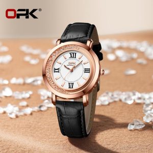 OPK Jam Tangan Wanita Original Fesyen Asal Baru untuk Kalis Air Gaya 2024 Korea Pergerakan Kuarza Mewah dengan Kotak Mewah with Box L8611 Watches Rotundity Material logam+kulit dalam stok Warna berbilang Pejabat parti pemberian hadiah Garanti 1 tahun