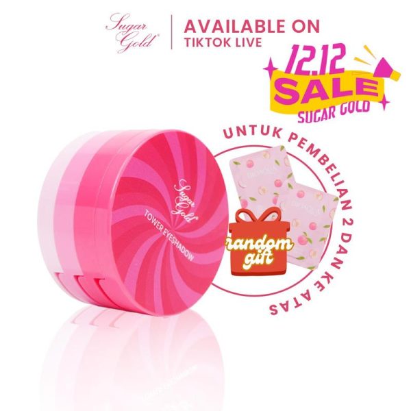 Sugar Gold | Tower Eyeshadow | Seusai untuk makeup daily dan event/heavy | Didatangkan dengan lebih 6 pilihan warna yang sesuai untuk pemakaian harian | Tekstur yang sangat pigmented dan tahan sepanjang hari