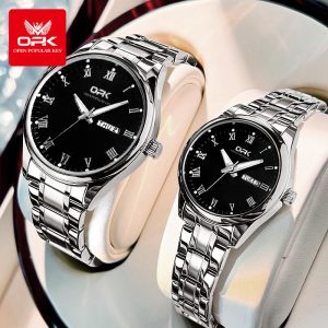 OPK Jam Tangan Couple Set Murah Pasangan untuk Lelaki dan Wanita Gaya Baru Kalis Air Asal dengan Kotak Hadiah Mewah Fesyen GL8121 with Luxury Box rotundity Men's and women's fashion watches Multiple colors 1-year warranty tool Meeting office party gift