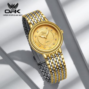 OPK Jam Tangan Lelaki Original Waterproof Quartz Movement Stainless Steel Luminous Business Leisure Black Gold Silver Men Watch 6005 Watches Rotundity Bahan logam dalam stok Banyak warna Pejabat parti pemberian hadiah Garanti 1 tahun