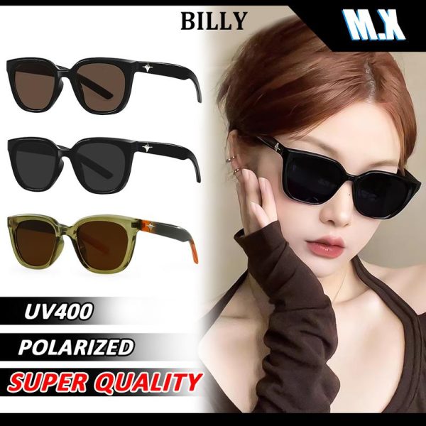 Cermin Mata Hitam Terpolarisasi, KOREA SUNGLASSES MX STUDIO-BILLY, Cermin Mata Hitam GM, Sesuai untuk Muka Bulat, Cermin Mata, Perlindungan UV, Uniseks, Cermin Mata Kasual, Untuk Wanita dan Lelaki, Cermin Mata, Cermin Mata Hitam Memandu