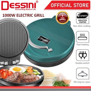 DESSINI ITALY 180° Open 26CM Double Sided Non-Stick Electric Baking Pan Pizza Crepe Pancake Maker BBQ Grill Pot Cooker