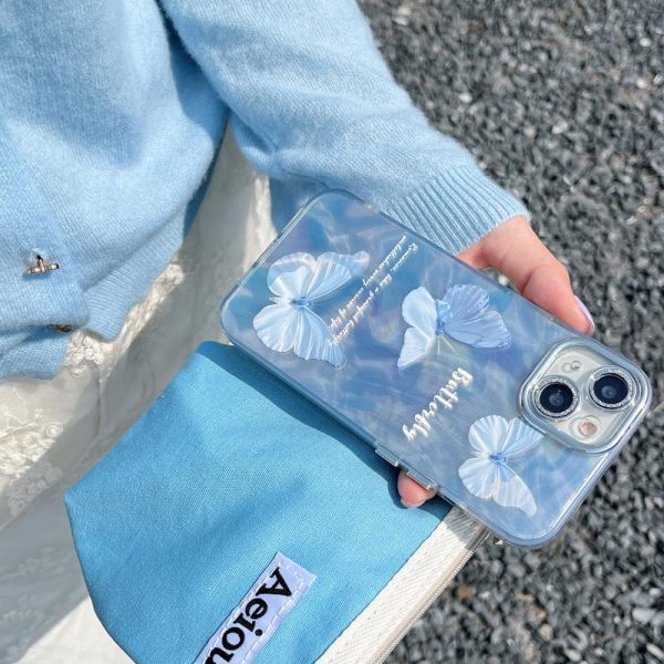 Sarung IMD Rama-rama Bling, Gaya Ins, untuk iPhone 11, 15, 14, 13, 12, Pro, Xs Max, XR, X, 7, 8, 6, 6s Plus, SE 2020, Pelindung Kamera Mewah, Sarung Telefon Bimbit, Ultra Nipis, Kalis Kejutan, Pelindung, Penutup Belakang Langsing